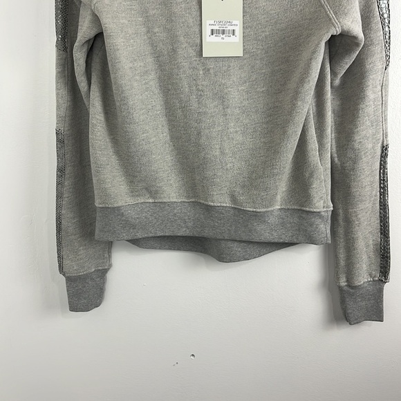 Pam & Gela Annie NWT Sweatshirt w/ Metallic Snakeskin Arm Embellishments - Picture 9 of 11
